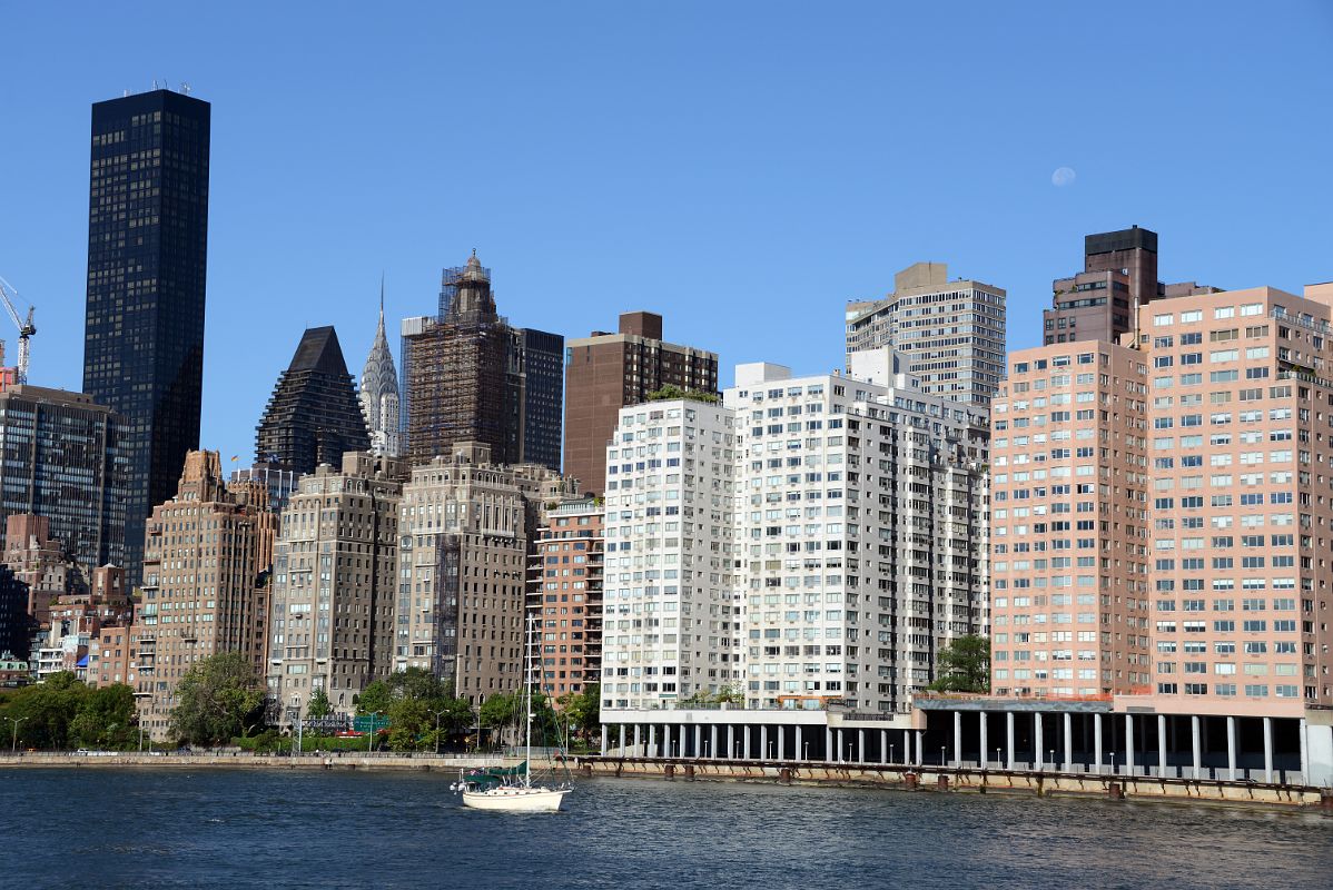 21 New York City Roosevelt Island Moon Over Manhattan With Trump World Tower, 100 United Nations Plaza, Chrysler Building, River House, One Dag Hammarskjold Plaza, Cannon Point South and North